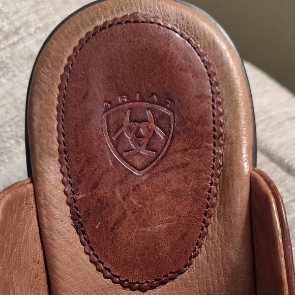 Ariat Juliette Brown Leather Mules with Whipstitch SIZE 6.5 B - Picture 6 of 10